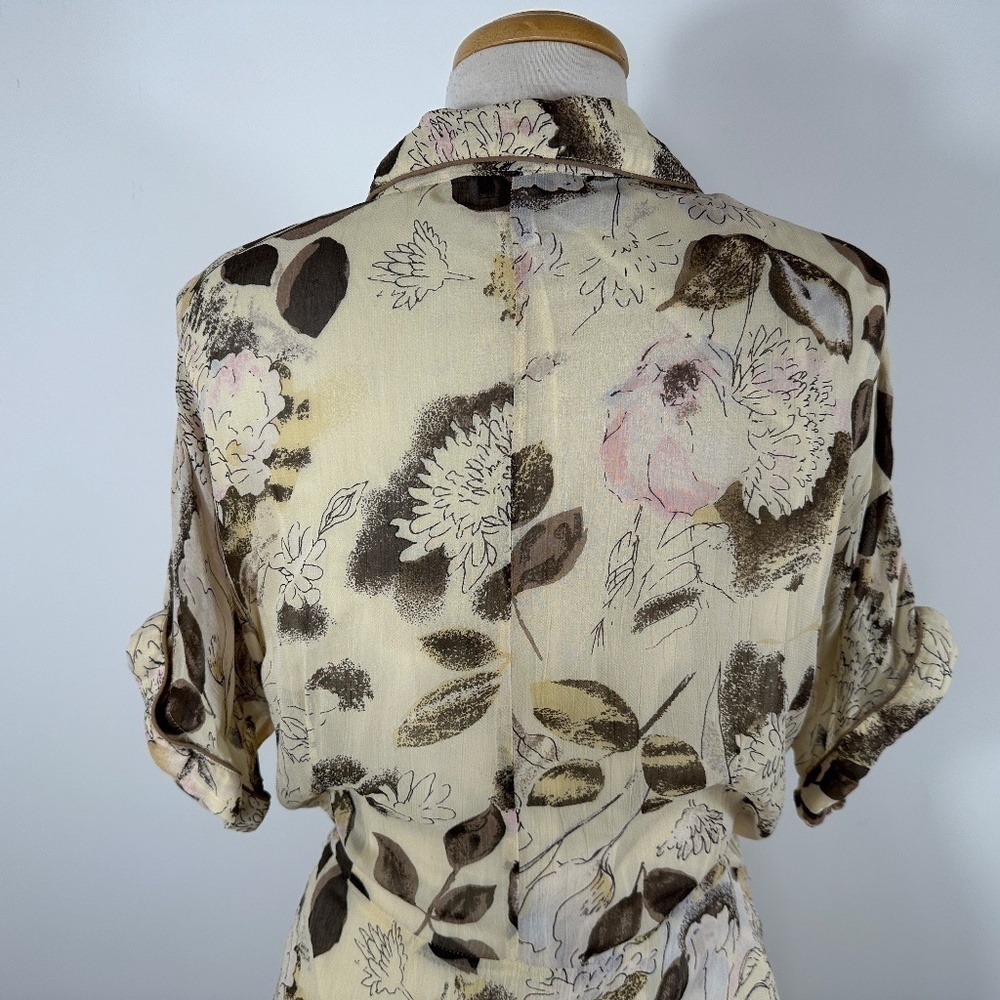Komil Honolulu Hawaii Vintage 1980’s Buttons Floral Cottagecore Sundress Sz L - Picture 8 of 13